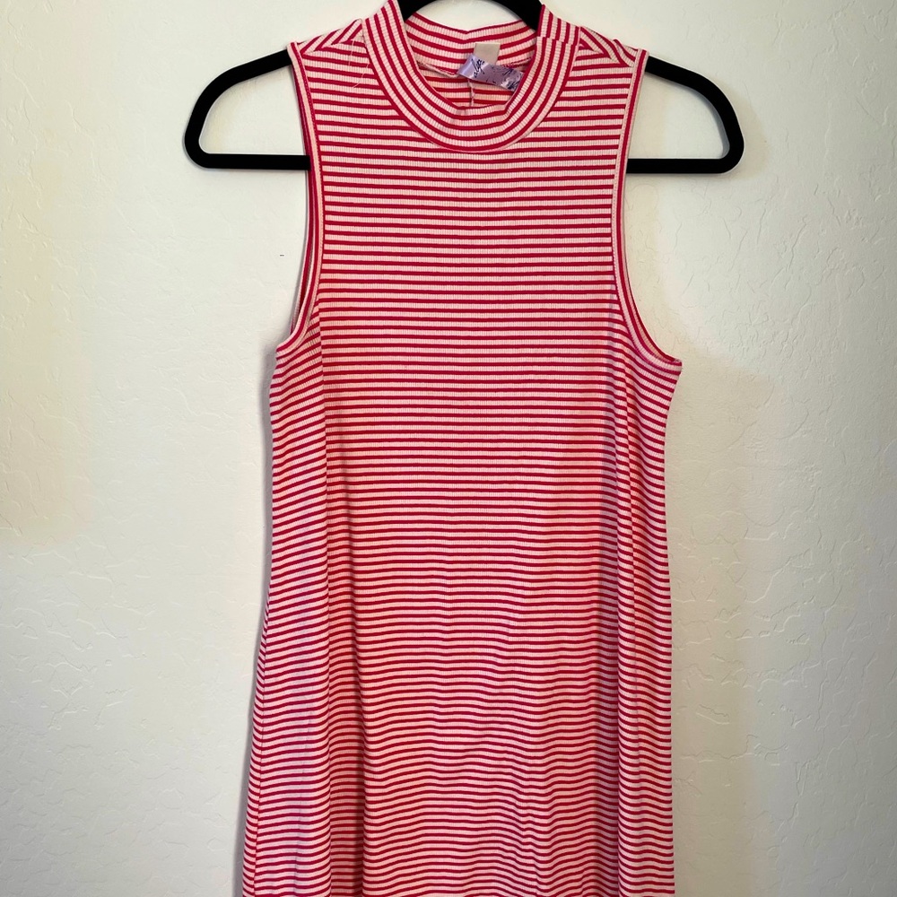 Striped Stretch Knee Length Dress